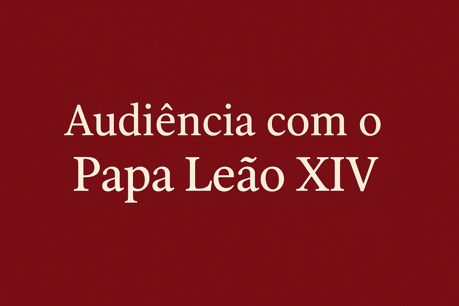 Ingresso para a Audiência com o Papa Leão XIV - banner informativo. 
